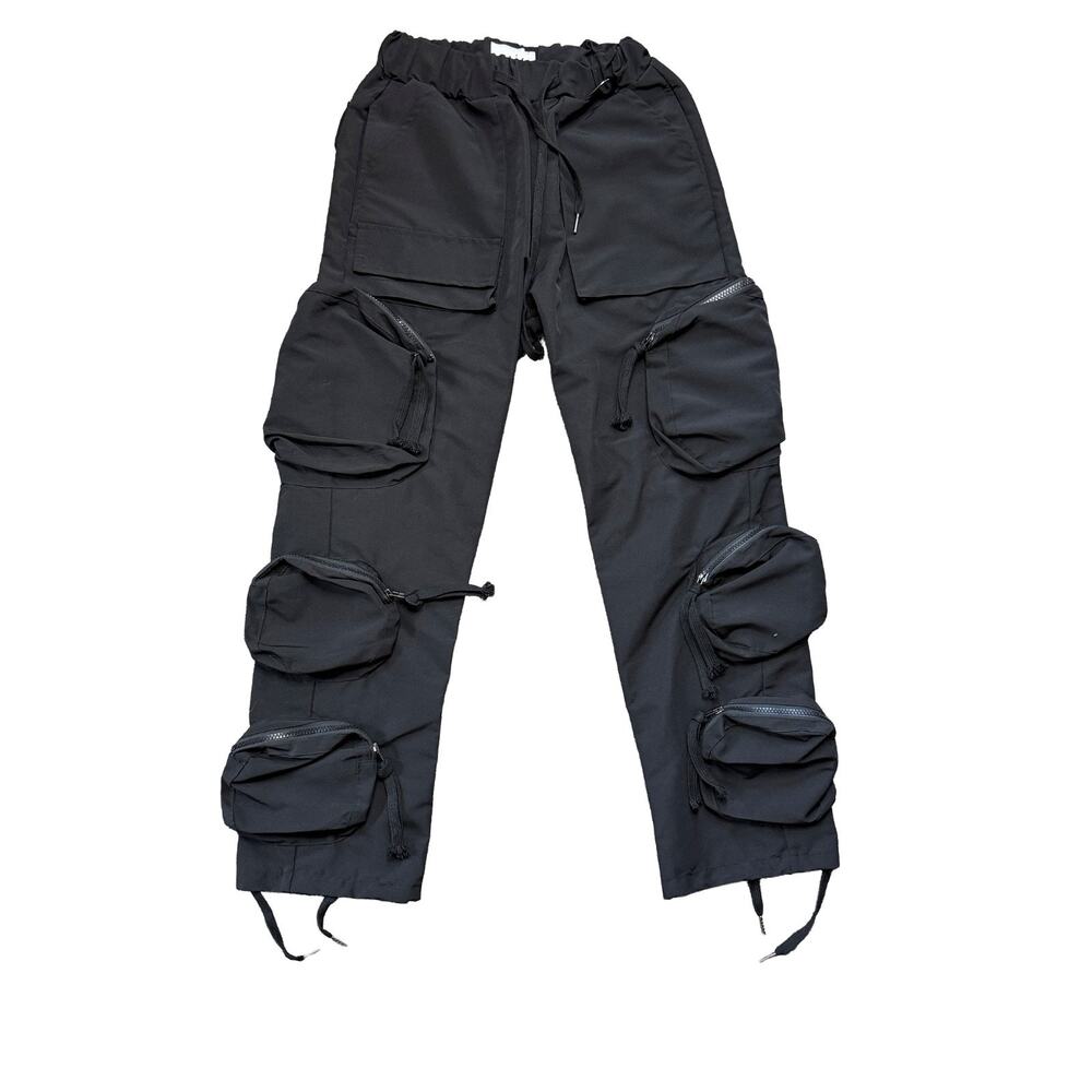 Whoisjacov Men's “Black” Six Pocket Cargo Pants Streetwear Goth Caro RARE sz S